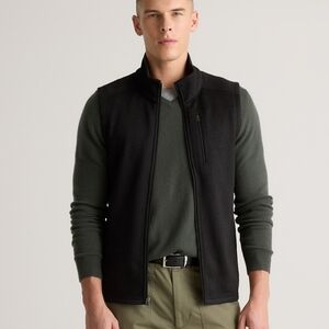 Quince Mens Sweater Vest XL Black Full Zip Classic Staple Recycled Materials